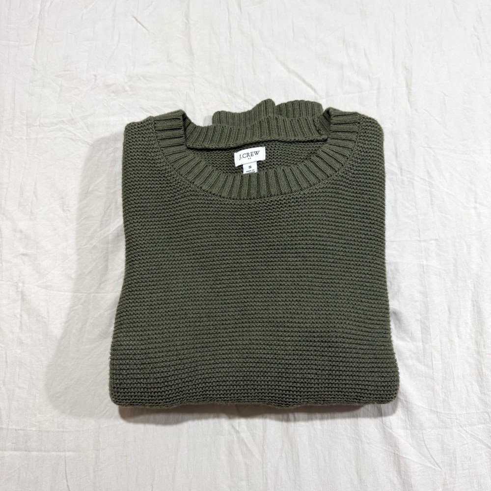 J. Crew Men's Olive Crewneck Sweater